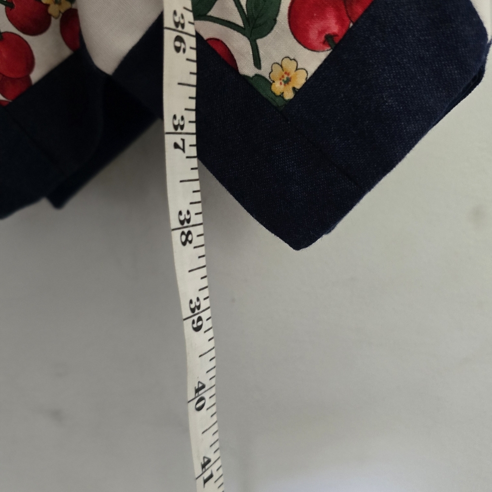 Quilted Handmade Cherry Navy Dress Girls - Picture 6 of 7